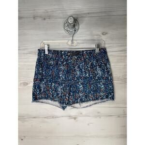 Levis Shorts Womens 6 Blue Orange Zigzag Print Raw‎ Hem Denim W28 33018-0018